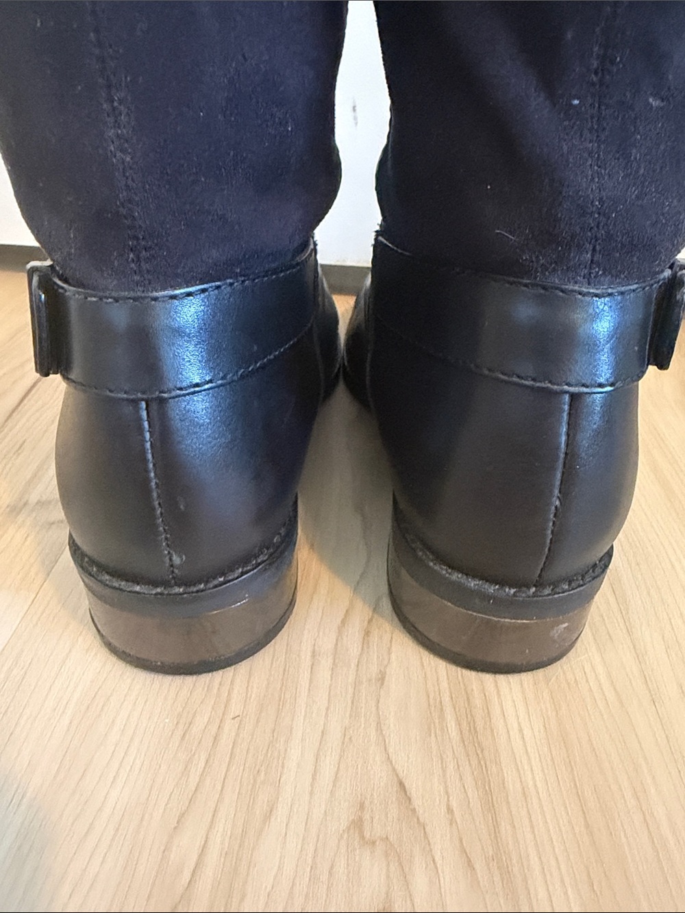 Cole Haan Adler Leather and Suede Tall Riding Boots - Picture 5 of 8